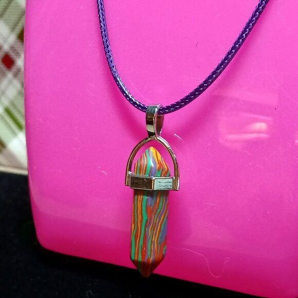 NWOT Fashion Necklace Multi Color Crystal Pendant Jewelry #36 - Picture 6 of 7